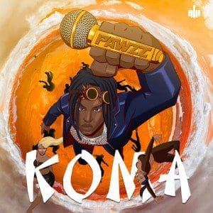 9967793C-5304-42BB-AF5E-339DCE99C201.jpeg Illustration of a person holding a microphone labeled "Pawzzz," surrounded by dancers. The word "KOMA" is prominently displayed at the bottom, celebrating the debut single of Nigerian popstar Pawzz.