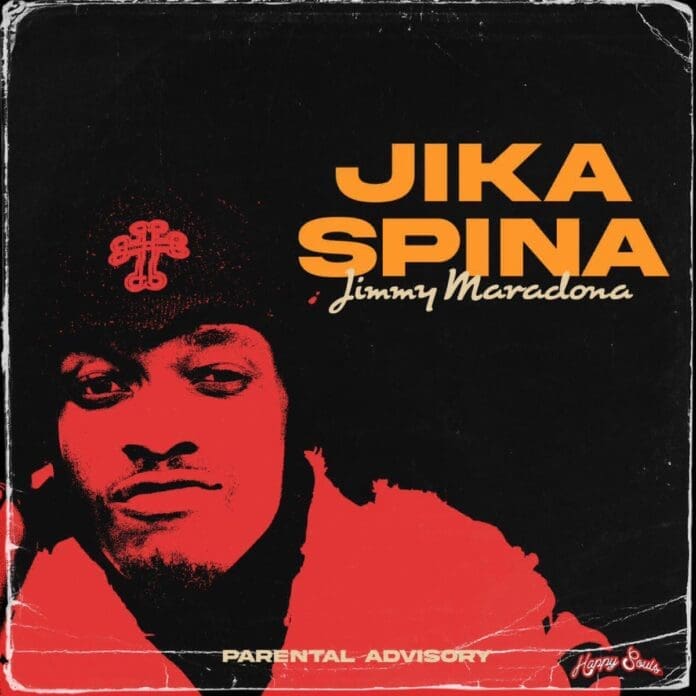 Jimmy-Maradona-–-Jika-Spina-EP-1.jpg Album cover titled "Jika Spina Ka Spiti" by Jimmy Maradona. Features a red-tinted image of a person wearing a beanie, with an advisory label at the bottom.