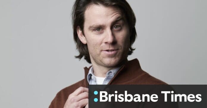 A man in a brown sweater spotted at the Brisbane Times event with Kitty Flanagan and Jimmy Rees. A man in a brown sweater spotted at the Brisbane Times event with Kitty Flanagan and Jimmy Rees.