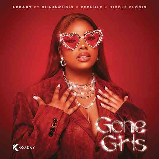 unnamed-1-1.jpg Woman wearing heart-shaped sunglasses and a red outfit, accessorized with multiple necklaces. Text reads "Gone Girls," featuring various artists including LeeArt.