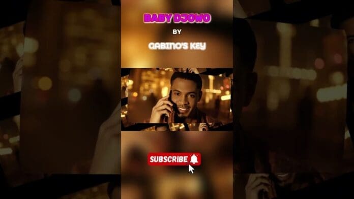 A person smiles while talking on the phone at night, radiating chill vibes; text reads "BABY DJOJO BY GABINO'S KEY" and a red "SUBSCRIBE" button is visible at the bottom.