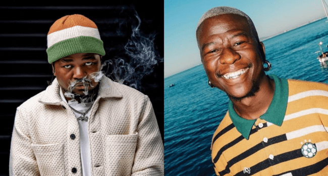 Split image: On the left, a person in a knit hat and sweater exhales smoke—a subtle cry for help; on the right, someone smiles widely outdoors near water, wearing a striped polo shirt.