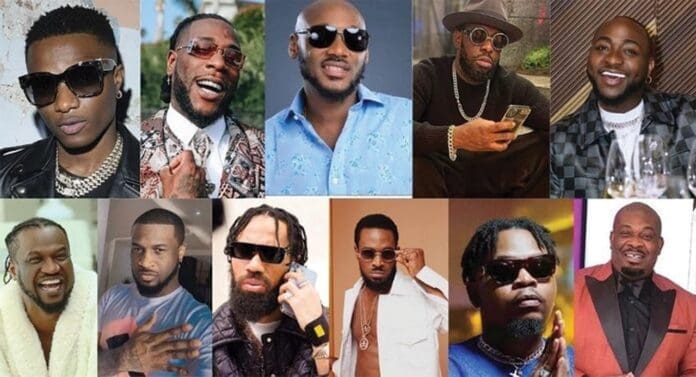 Showblast-pix.jpg A collage of eleven Nigerian artistes, each posing individually in stylish outfits and accessories, celebrating local identity and the vibrant spirit of Afrobeats.