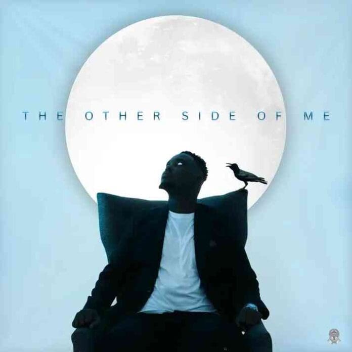 A man sits in a chair, looking up, with a bird perched on the backrest. A large full moon glows behind him, along with the text "Loxion Deep – THE OTHER SIDE OF ME" in the background.