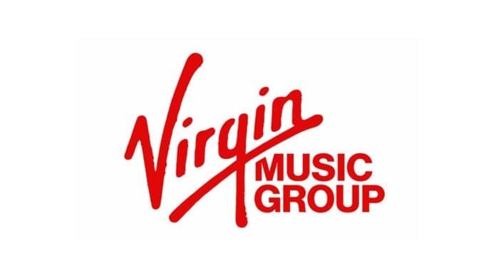 The Virgin Music Group South Africa logo features "Virgin" in red script and "MUSIC GROUP" in bold red capitals on a white background, reflecting partnerships with Content Connect Africa and Gallo Record Company.